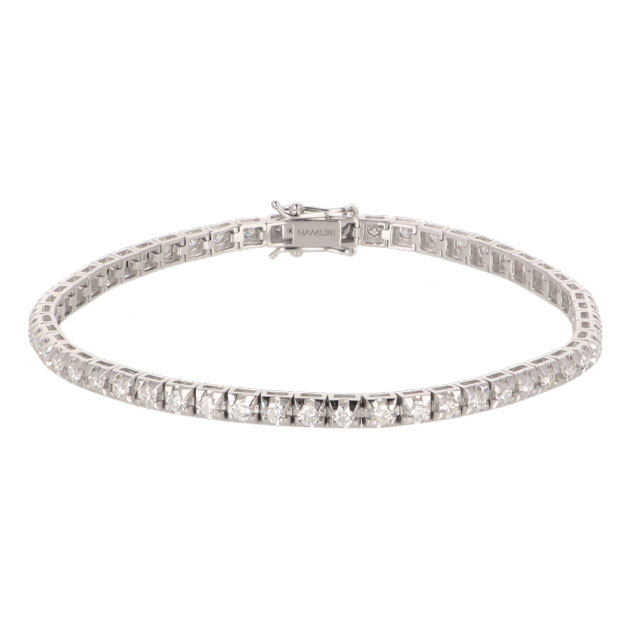 Bracciale Tennis Donna Oro Bianco 18K e Diamanti