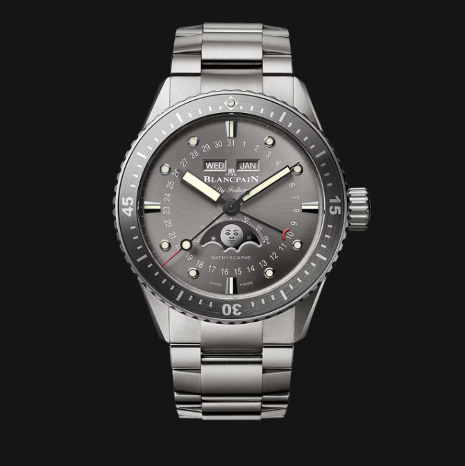 BATHYSCAPHE QUANTIÈME COMPLET PHASES DE LUNE - 43 mm