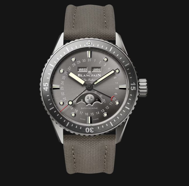 BATHYSCAPHE QUANTIÈME COMPLET PHASES DE LUNE - 43 mm