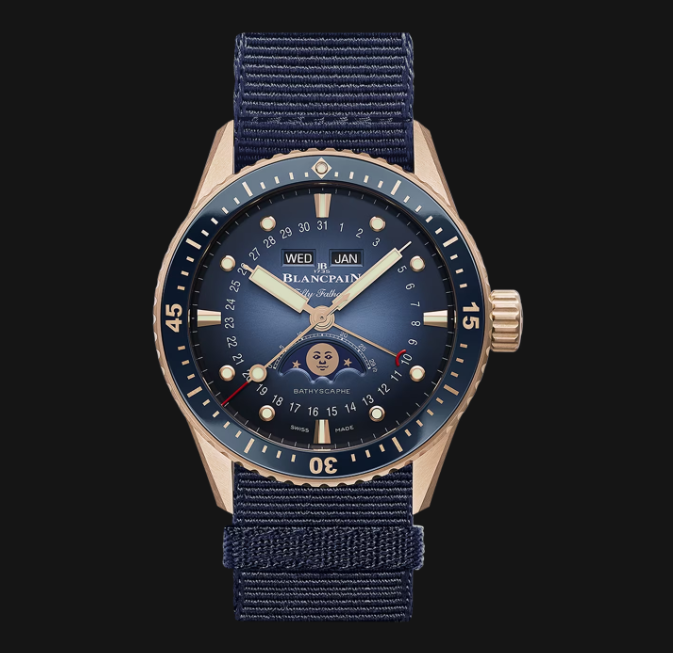 BATHYSCAPHE QUANTIÈME COMPLET PHASES DE LUNE - 43 mm