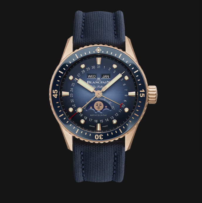 BATHYSCAPHE QUANTIÈME COMPLET PHASES DE LUNE - 43 mm