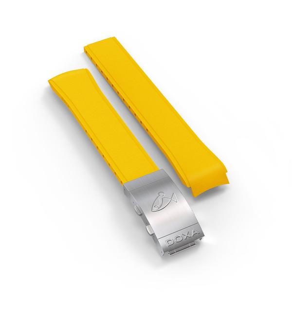 RUBBER STRAP WITH FOLDING CLASP, YELLOW