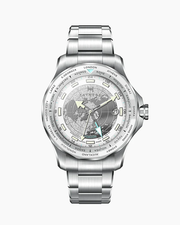 Fathers Globetrotter White - Swiss Made Automatic GMT Watch - White 40 mm