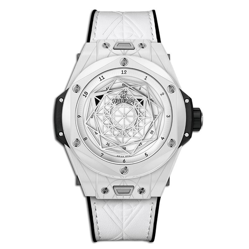 BIG BANG UNICO SANG BLEU CERAMIC WHITE 45 mm