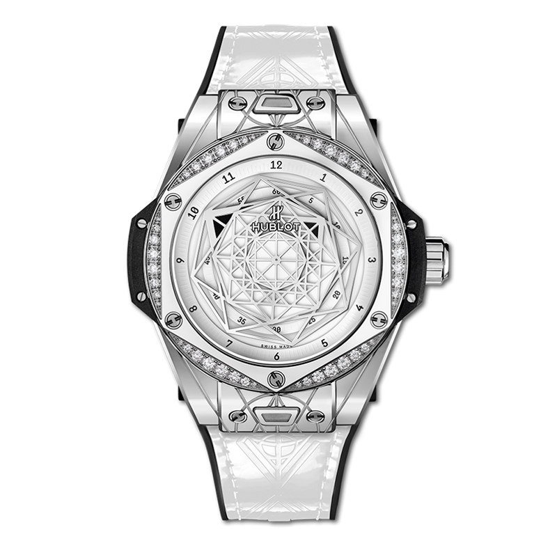 BIG BANG ONE CLICK SANG BLEU STEEL WHITE DIAMONDS 39 mm