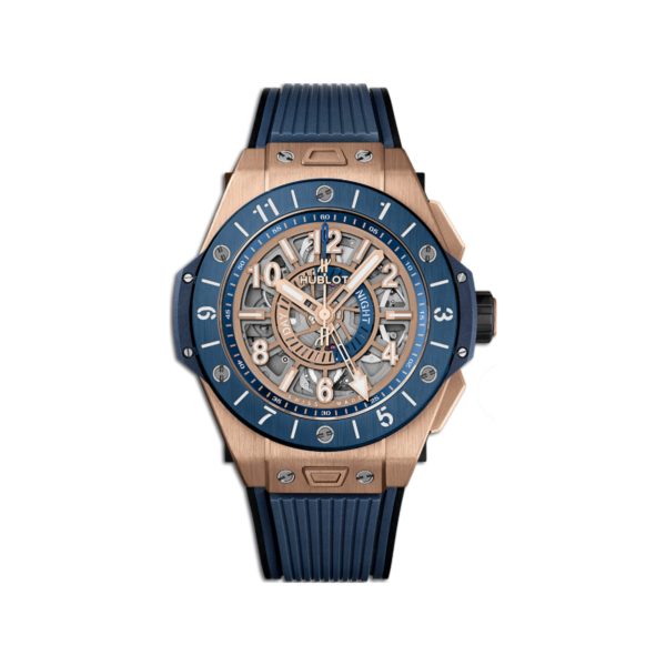 BIG BANG UNICO GMT KING GOLD BLUE CERAMIC 45 mm