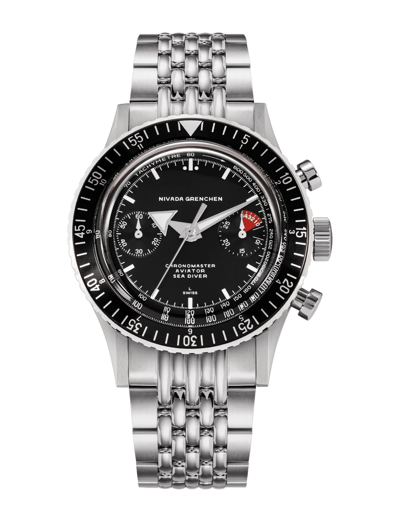 WHITE BROAD ARROW INTER.BEZEL - MANUAL  38MM