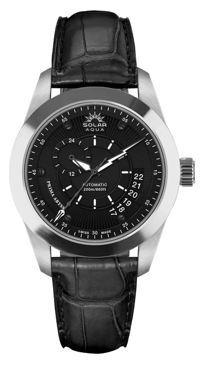 Prima Abyss Leather Deep Black 42mm